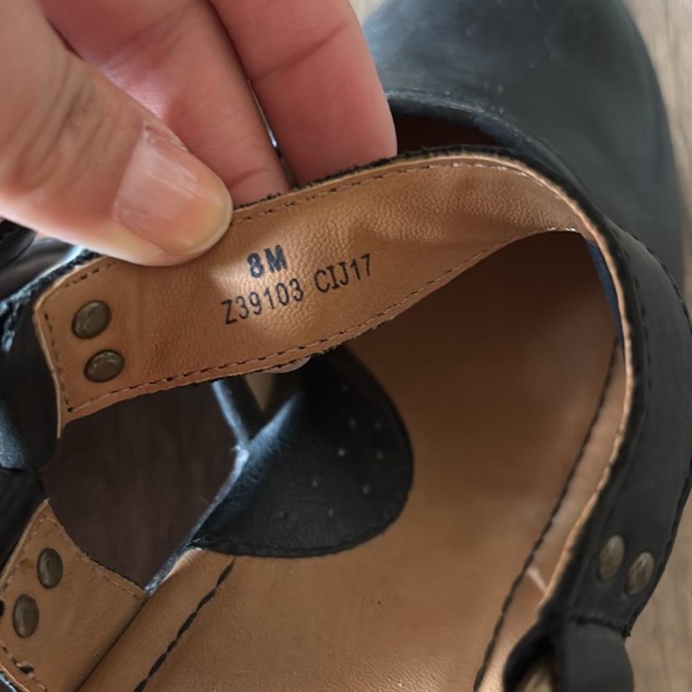 BOC Black Leather Wedge Clogs - Picture 7 of 9